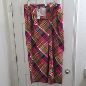 Ashley Stewart Multicolor Plaid Wide Leg Pants